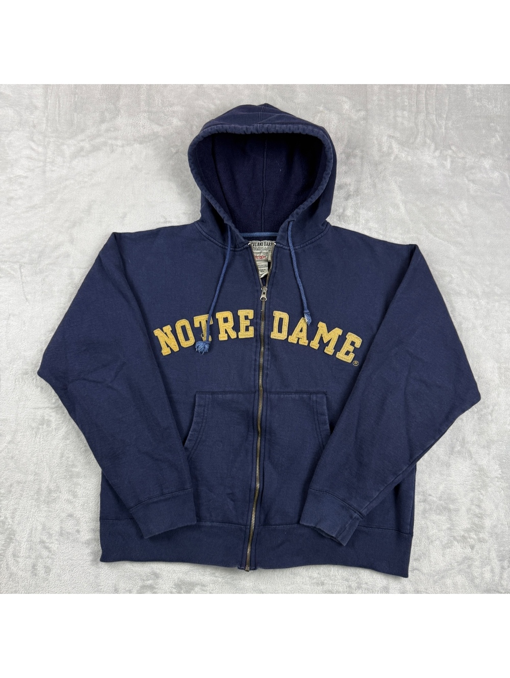 VTG Notre Dame Fighting Irish Men M Full Zip Hoodie Spellout Steve & Barry NCAA